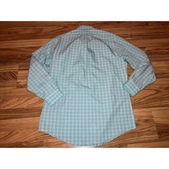 Brooks Brothers Men's 346 Dress Shirt 16 2/3 Button Down Long Sleeve  Mint Green - Picture 4 of 4